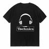 Technics Headphone Print T Shirt Turntable Music House Techno Electronic Hip Hop New ONeck Sunlight TShirt Summer Casual Tee