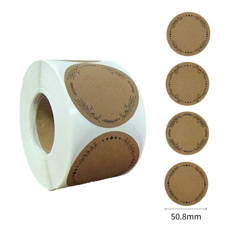 

Круглі вирізані самоклеючі наклейки з крафт-паперу - міцні етикетки для упаковки з ручним написанням