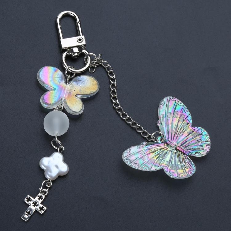 Sweet Bowknot Keychain Pendant Big Heart Charm Keyring for Purse Bag Backpack