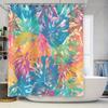 Vibrant Palm Leaf Shower Curtain for Bathroom Decor Waterproof Fabric with Hooks, Available In Multiple Sizes