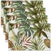 4/6/8pc Tropical Monstera Leaves Placemats Linen Gold Green Botanical Jungle Table Mats Heat Resistant Washable Home Decor