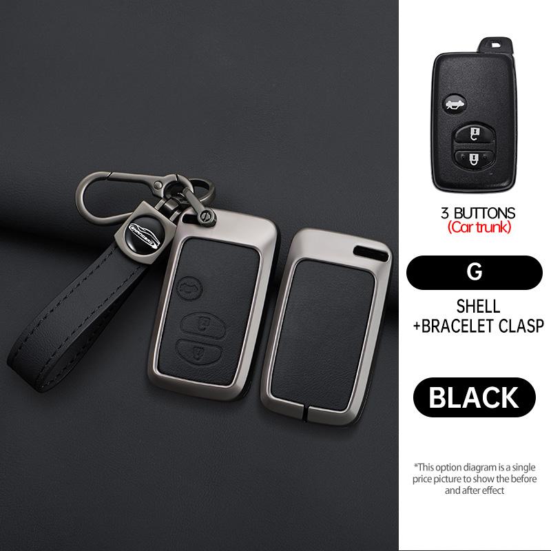 Zinc Alloy Leather Car Key Case Shell Cover for Toyota Prius 30 Alpha Aqua Land Cruiser Auris for Lexus LC 200 2012 - 2014 Parts