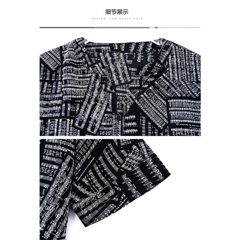 New Summer Style Three-quarter Sleeve Floral Shirt Loose Fashionable Shirt Western Style Top