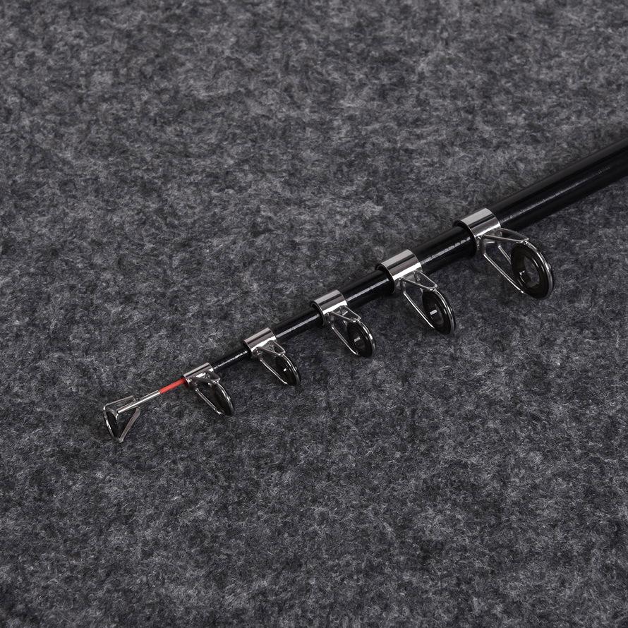 1,5M Karbonfiber Vinter Isfiskestang med Snellesett Mini Lommestang Teleskopisk Ultralett Kort Liten Havstang for Slukfiske