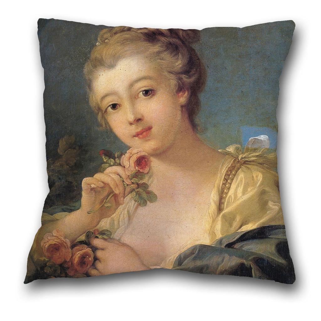 Artistic oil painting pattern throw pillow cover with short plush print living room sofa decoration cushion cover pillow covers