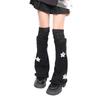 Polainas Punk para Mulheres Fofas Estrela Tricotadas Flare Longas para Botas com Meias Acima do Joelho Conjunto Roupa de Inverno Outono