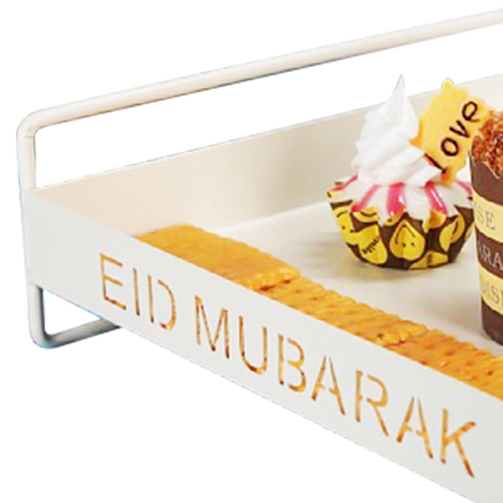 Белый поднос для сервировки в винтажном стиле с двойной ручкой — фото 9