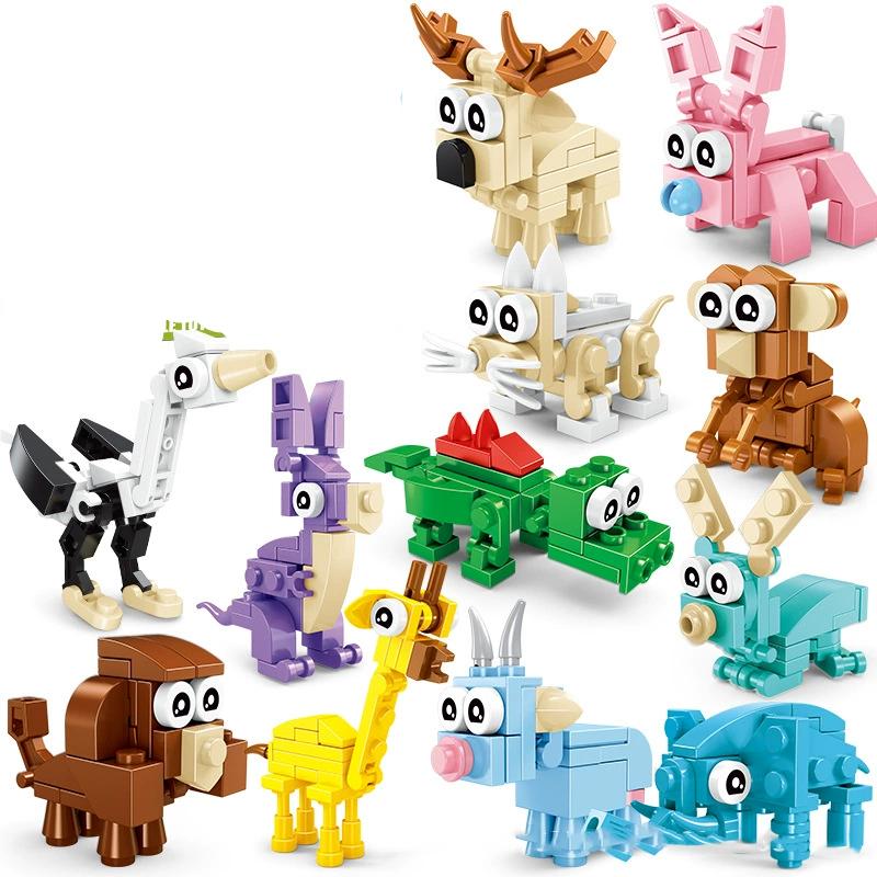 Funny Joy Insect Animals Figures Set Mini Building Blocks Toy Assembly 3D Constructor Micro Bricks For Kids Boys Present Plaything