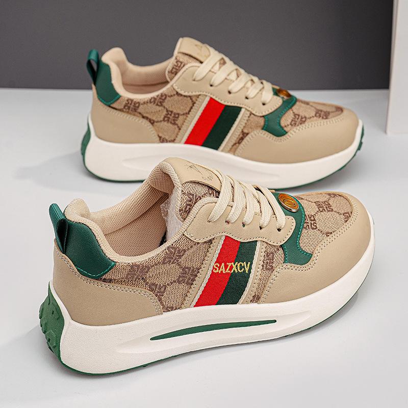 

Autumn new ins student soft sole heightening sports and leisure street shooting board shoes MR 35 хаки