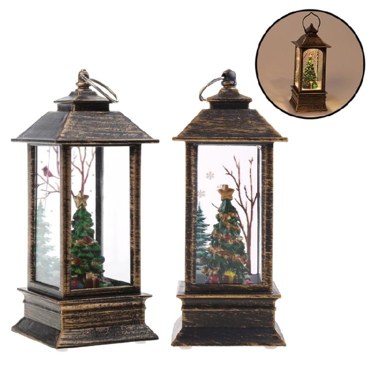 Santa-Claus/Xmas Tree/Snowman/Angel Glittering Lantern Christmas Gift for Kids