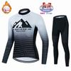 Winter Warm Cycling Clothing Set Children's  Thermal Fleece  Long Sleeves Kids Bike Clothing Outdoor Mountain Bicycle Uniform Bike Wear