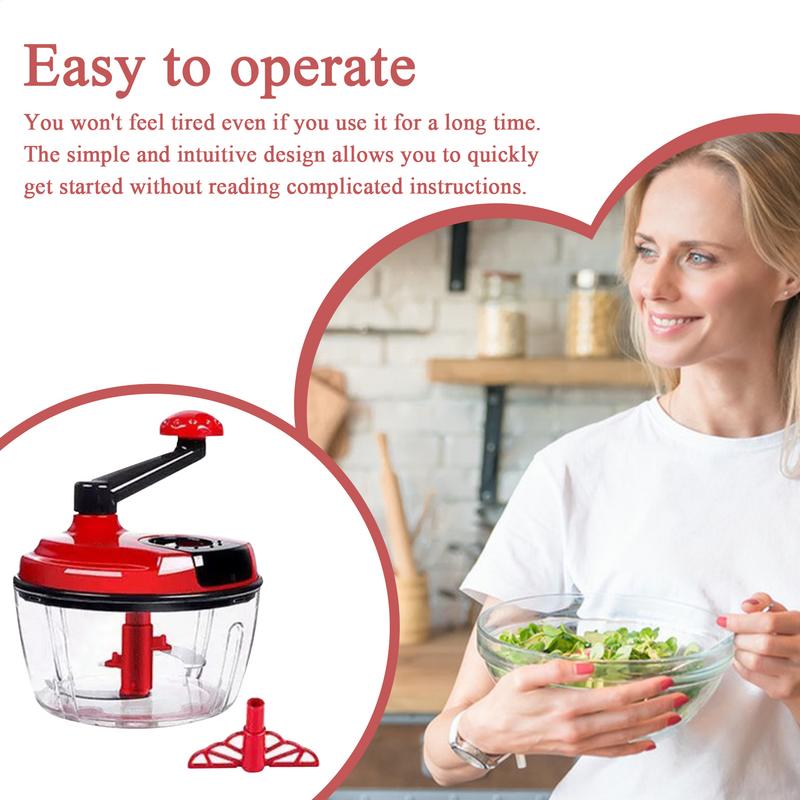 Garlic Chopper Vegetable Cutter Multifunctional Food Processor Manual Meat Grinder Onion Chili Cutter Hand Powered Crank Chopper