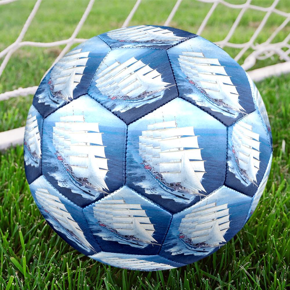 sailboat Theme Size 5 Soccer Ball, Suitable for Both Indoor and Outdoor Matches, a Gift Suitable for Everyone.