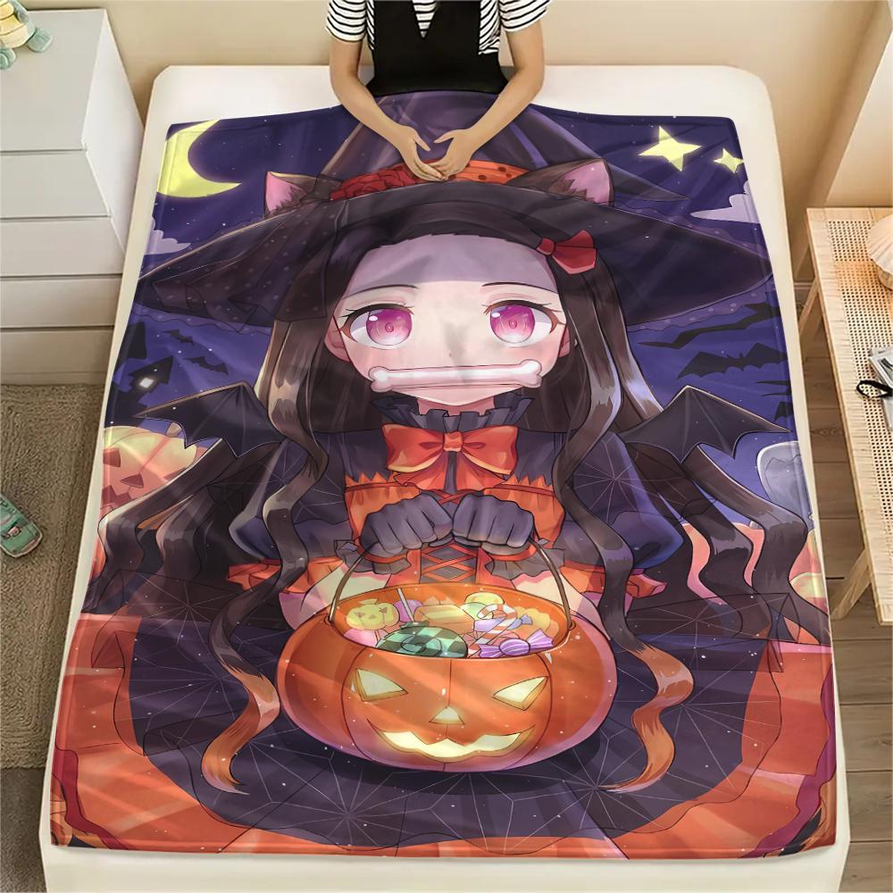 1PC Demon Slayer Print Flannel Blanket, High Quality All Seasons, Home Decor, Warmth and Comfort, Perfect for Christmas Gifts
