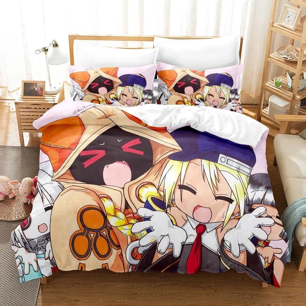New Fashion 3D Printed Anime Game Blazblue Bedding Set Cartoons three-piece Set Adult Kid Bedroom Duvet Cover Sets Home Textiles