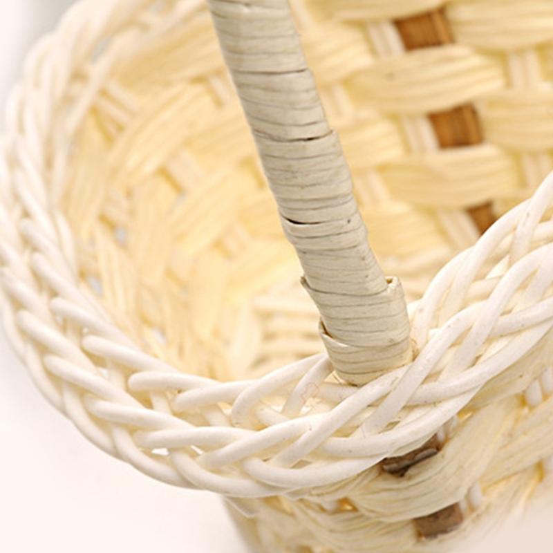 Handgeflochtener Erntekorb Leichter Korb Weidenkorb mit Blumen und Griff für Zuhause Mehrzweck-Dekorationen