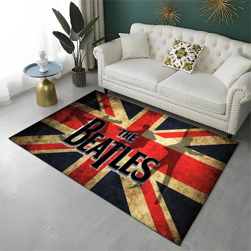 The B-Beatles Rock Band Star Carpet Rug for Playroom Bedroom Living Room Sofa Home Decor,kid Game Area Rug Non-slip Floor Mat