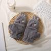 Flip half finger cute rabbit autumn and winter plush gloves female warm thickened student writing cycling gloves tide