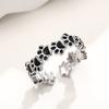 Cute Cat Claw Ring Woman, Oil-Dripping Paw Print Fashion Ring, Sweet Daily Wear Jewelry