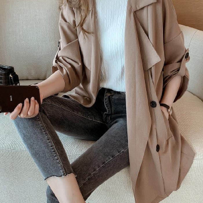 Autumn New Korean Version Women's Windbreaker Mid To Long Small To Thin Popular Coat Jacket