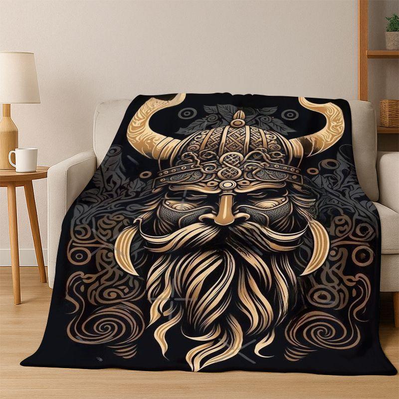 Viking WarriorSymbol Valknut Nordic Valhalla Flannel Blanket Soft Warm Throw Blanket for Bedroom Living Room Bed Travel Camping