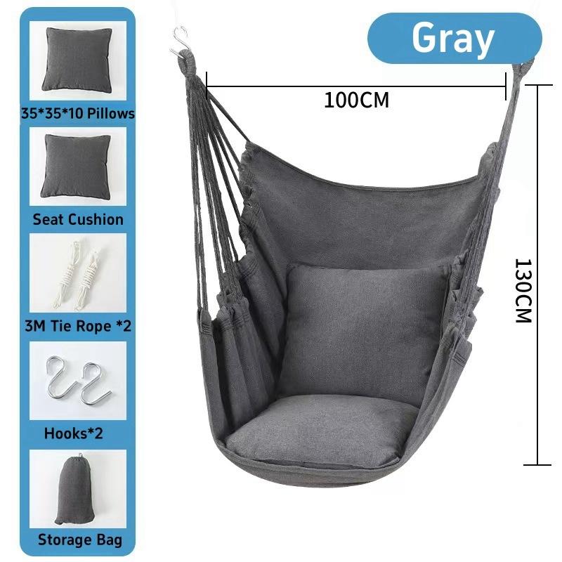 Outdoor Garden Swings Half-wrapped Canvas Hammock Chair Indoor Stress Reduction Hanging Chair Leisure Garden Chair