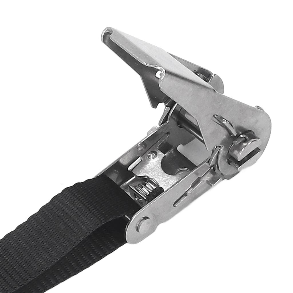 1in 25mm Ratchet Tie Down Straps Black Rust Proof   Stitching for MotorcycleTrailer Truck Kayak Boat