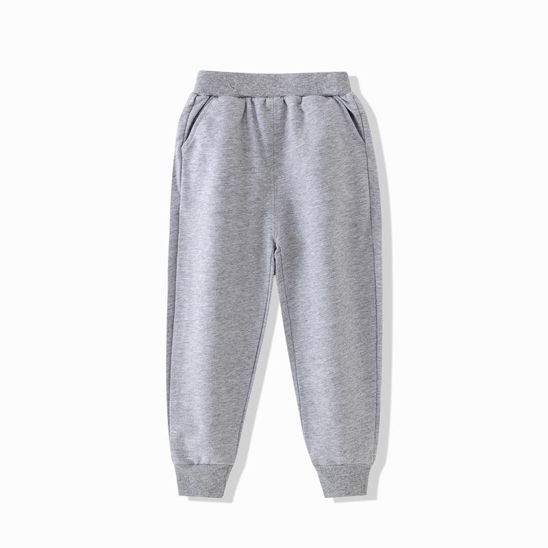 Children's Cotton Joggers & T-Shirt Set - Solid Color Uniform for Boys