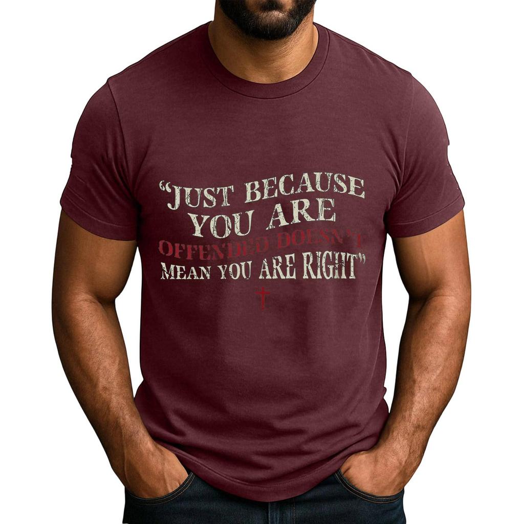 Men's  Popular T-shirt Printed Round Neck Short Sleeve T-shirt