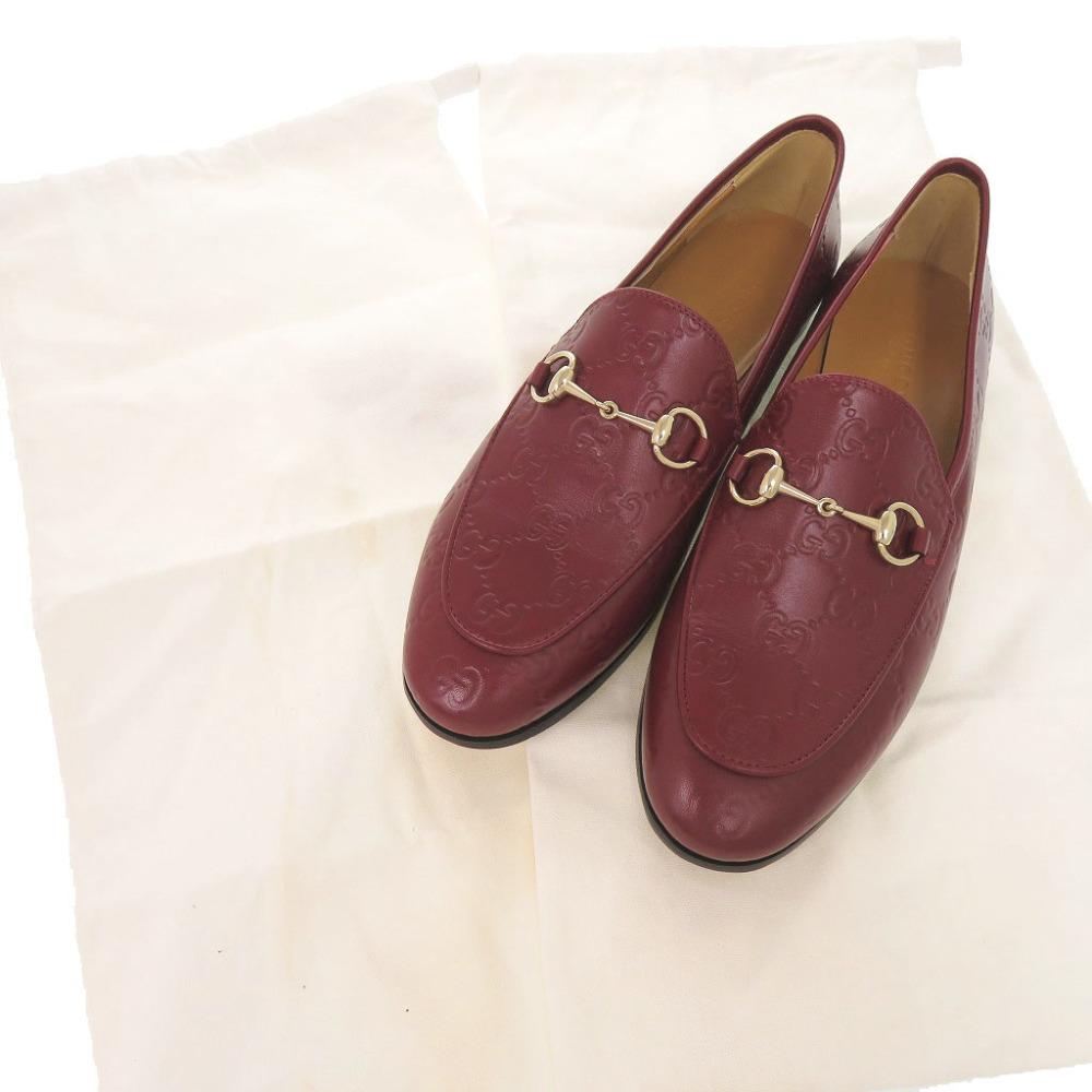 Gebrauchte AUTHENTISCHE GUCCI 786016 Loafer Jordaan Horsbit Guccissima Lederschuhe Bordeaux