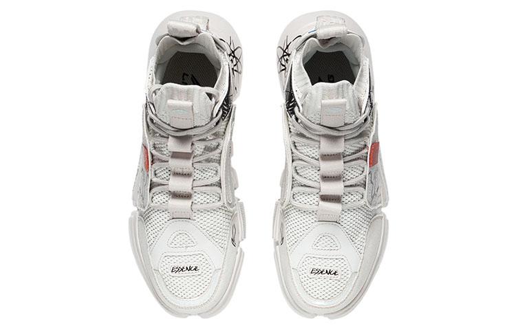 Li Ning Essence 2 ACE Cushioning Slip Resistant Abrasion Resistant Mid Top Vintage Basketball Shoes Women's Frost White ABCS012-2
