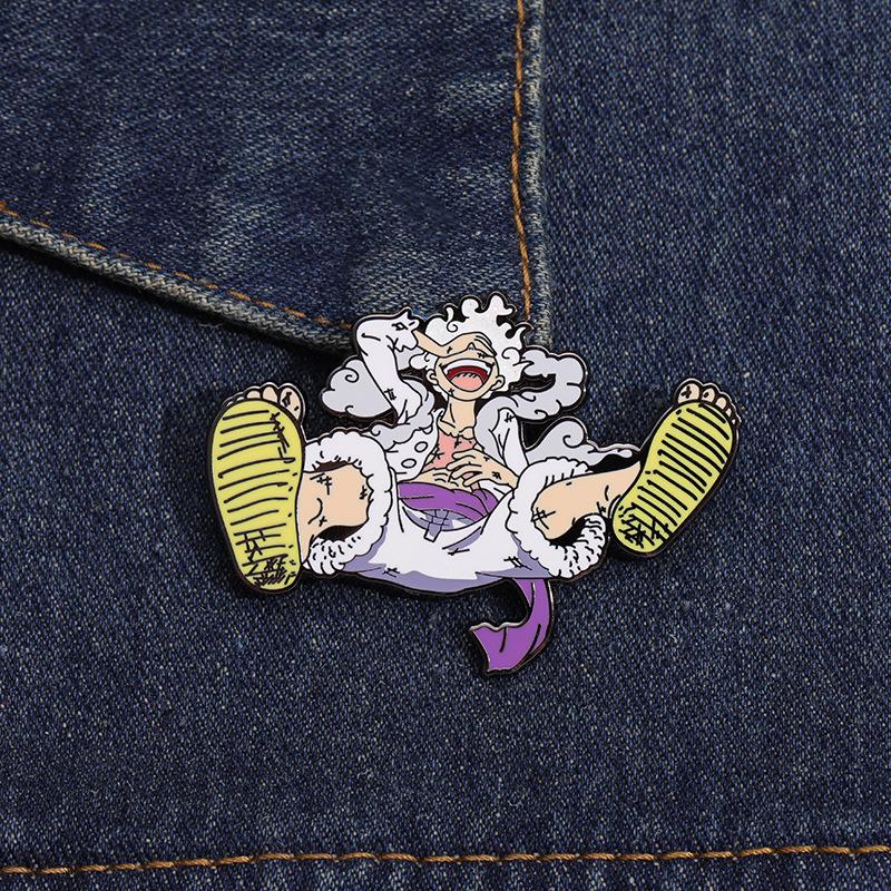 C7G Japan Anime One Piece Enamel Pin Monkey D Luffy Metal Cartoon Brooch Men Women's Brooches Cool Briefcase Badges Decorate