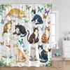 Cartoon Tiere Kinder Duschvorhänge Niedliche Kaninchen Hirsche Katzen Hunde Badezimmer Dekor Kinder Polyester Duschvorhang Mit Haken