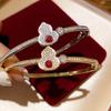Französischer Retro-Stil Zirkon Kürbis Schnalle Armband, Leichter Luxus und High-End Armband, Exquisit und Elegant