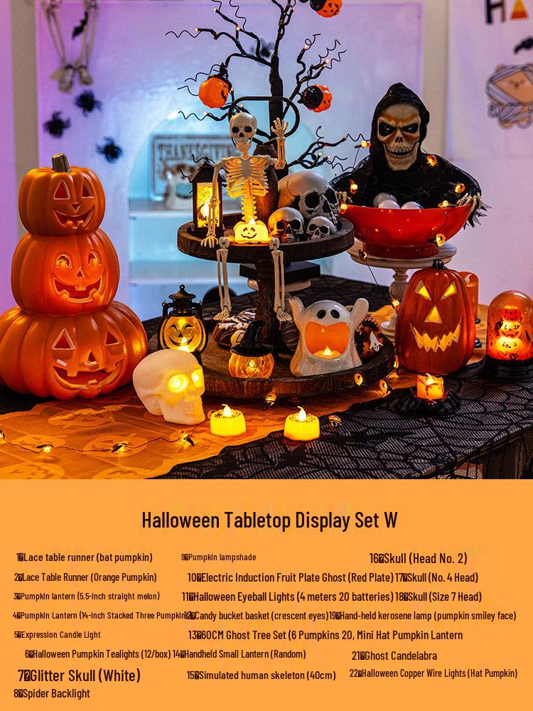 Halloween Glow-in-the-Dark Pumpkin Lantern Set for Party Decorations