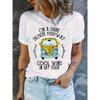 Hippie Style Print T-shirt, Short Sleeve Crew Neck Casual Top for Summer & Spring