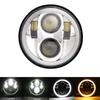 5.75" Angel Eye DRL  Parts Led Moto Headlight  Sportster 1200 72 48 883 Projector LED Chrome Round Headlamp