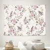 Floral Birds Pattern Wall Tapestry Machine Washable All Season Decor Art Print Nature Botanical Design Home Elevate Your Space
