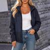 Giacca con Cappuccio da Donna con Zip Intera e Polsini Regolabili in Velcro