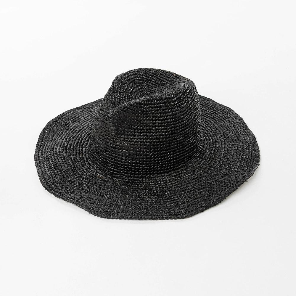202205-hh5004A ins chic summer hand weave raffia grass have wire for shaping panama fedoras cap men women leisure JAZZ hat