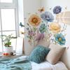 Färgglada Blommor Sovrum, Vardagsrum, Entréhall, TV-bakgrund, Dekorativa Väggklistermärken