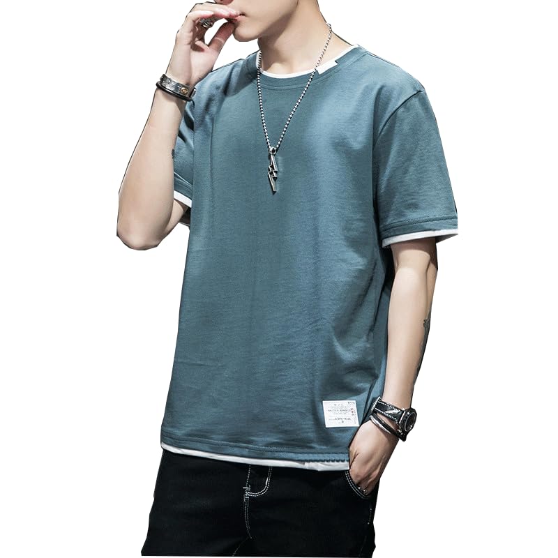 

[Goodfeel] t-shirt men s short sleeve Plain color layered style round neck light Thin soft large size Relaxing half sleeve summer clothes men