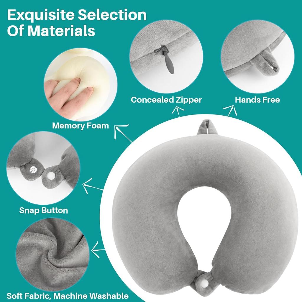 Neck Pillow Airplane - Memory Foam Travel Pillow for Head and Neck Support Suitable for Sleeping Airplane,Traveling,Self-Driving