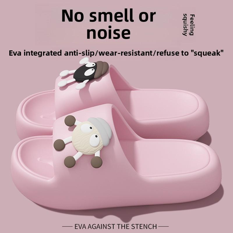 

Удобные и мягкие женские тапочки на лето - парные сандалии в мультяшном минималистичном стиле - толстые нескользящие туфли для ванной и пляжа 40-41 розовый