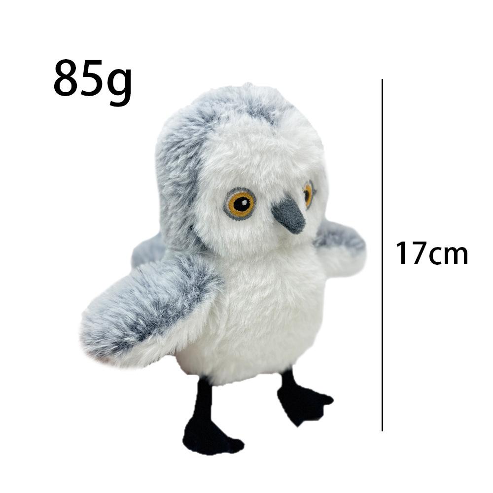 

Interactive Cat Toy Electric Cute Simulation Feather Bird Plush Teasing Doll Pet Products Kitten Chirping Bird Doll Accessories 17cm білий