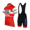 Flandria Red Bicycle Cycling Man Retro Mtb Shirt Short Sleeve Bike Enduro Retro Jersey Suit Tripel Bib Short 2026 Summer Breathable Cycling Suit Set