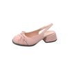 Baotou thick heel summer sandals female outer wear fairy style 2025 new French bow Mary Jane JK single shoes