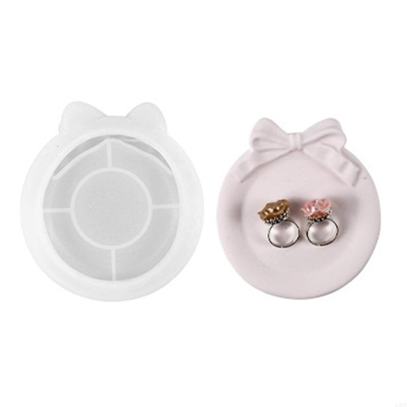 Bowknot Storage Tray Mold Gypsum Plsater Silicone Mould Jewelry Display Organizers Epoxy Resin Molds Mold Craft X3UC