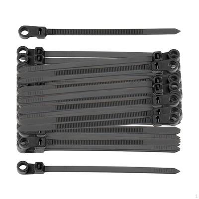 100 Pieces Nylon Ties Self Locking with Screw Holes Accessories Flexible Black Color for Cable and