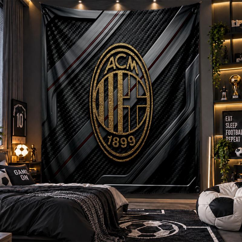 Wall Hanging Tapestry AC Milan Print Cloth for Living Room Bedroom Home Decor